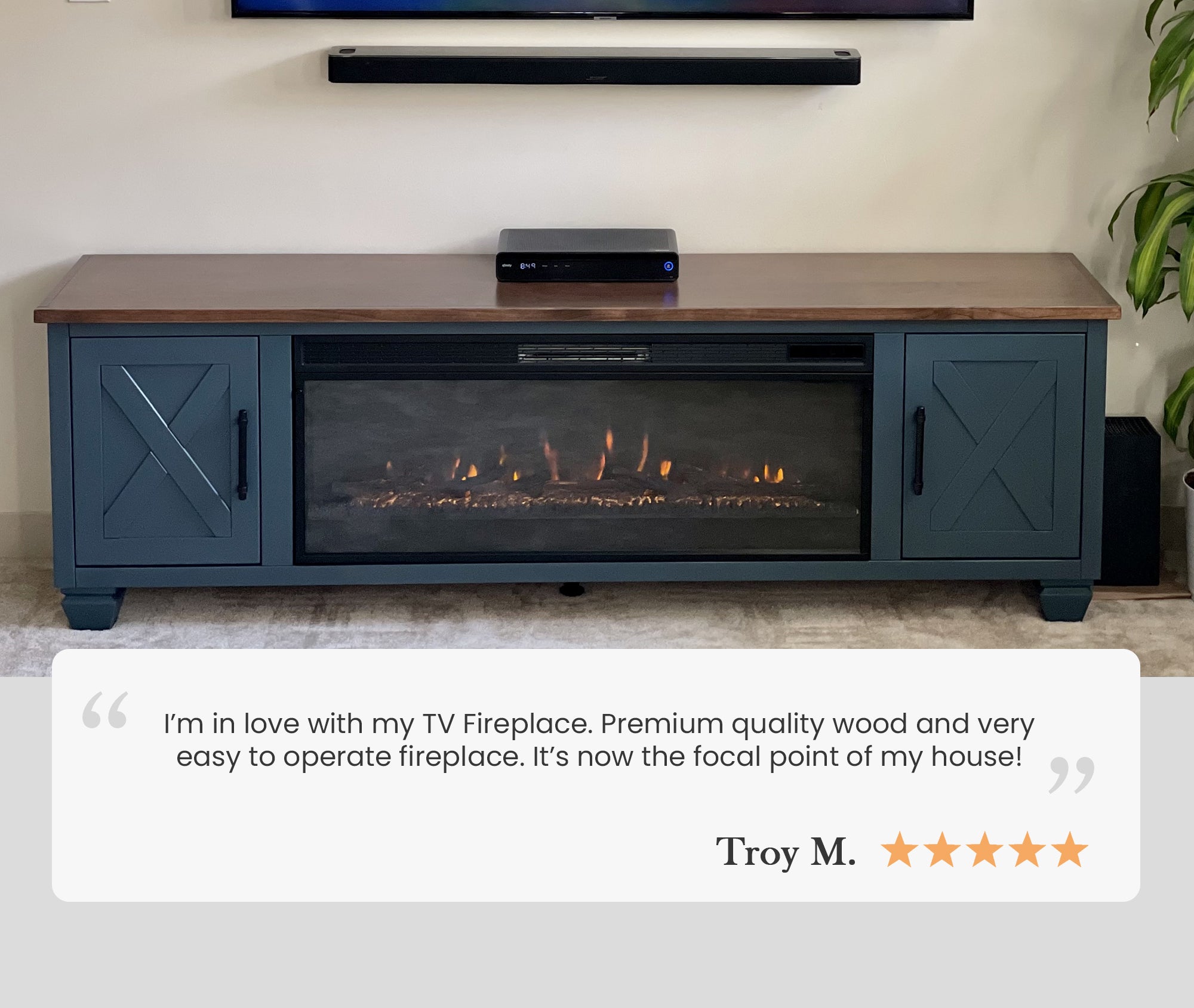 78 tv deals stand with fireplace