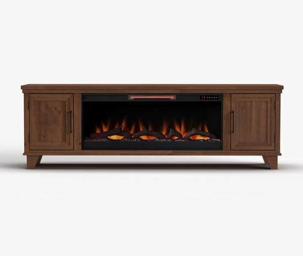 Sonoma 78-inch Fireplace TV Stand Whiskey Brown - Modern Traditional