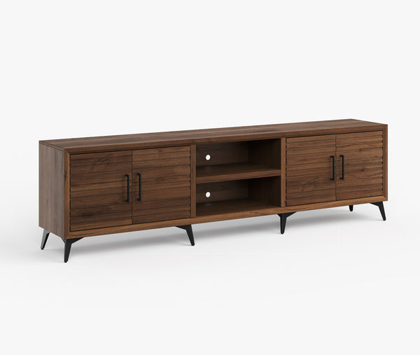 Malibu 95" Large TV Stand Bourbon Brown - Modern - Side View