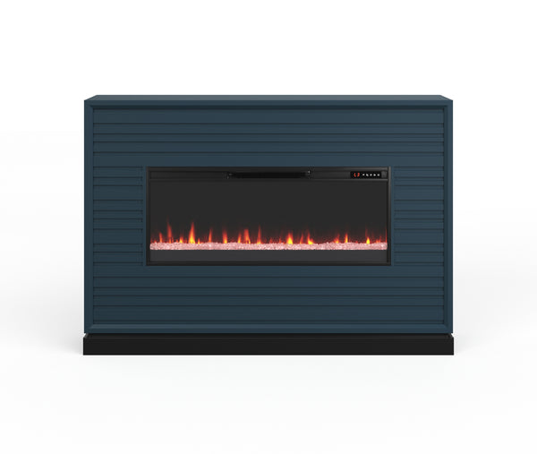 64" Malibu Modern Electric Fireplace Mantel Denim - Modern