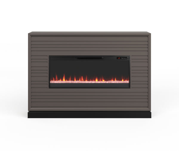 64" Malibu Modern Electric Fireplace Mantel Mushroom - Modern