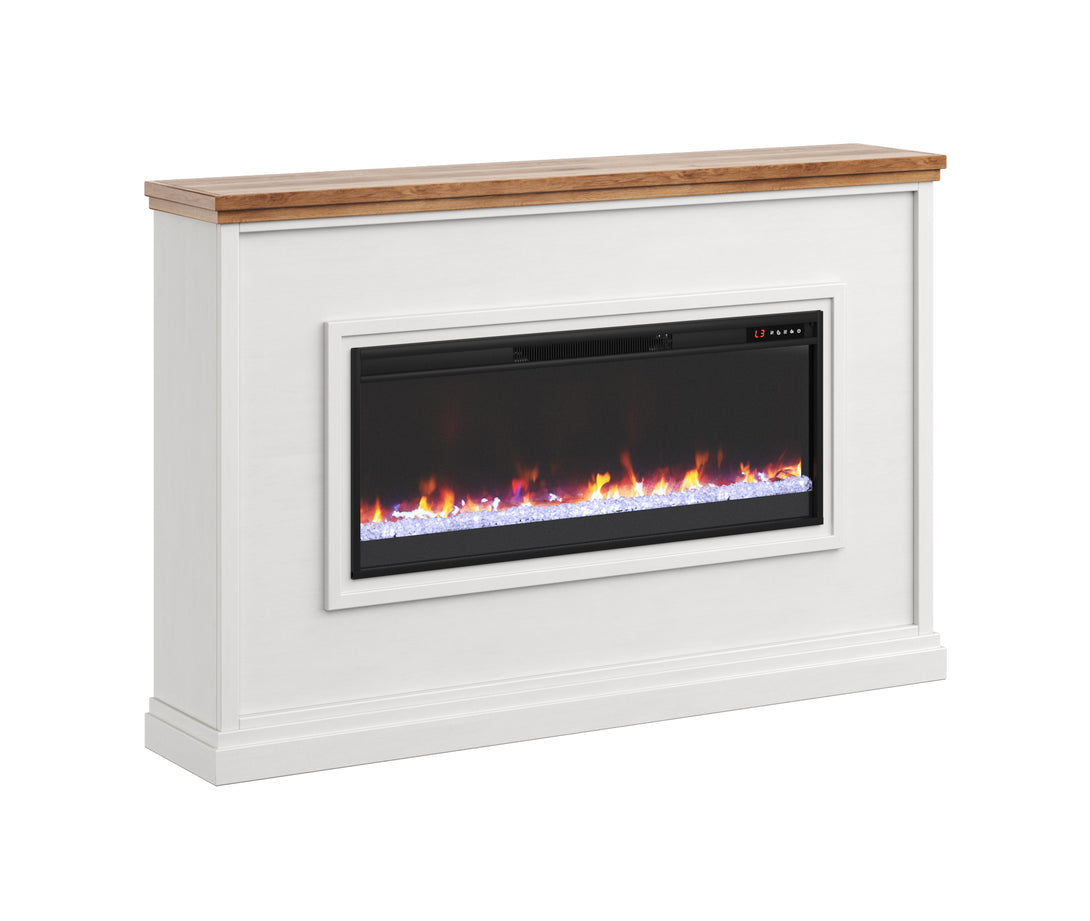 66 inch Sonoma Transitional Electric Fireplace White/Bourbon Mantel - Transitional