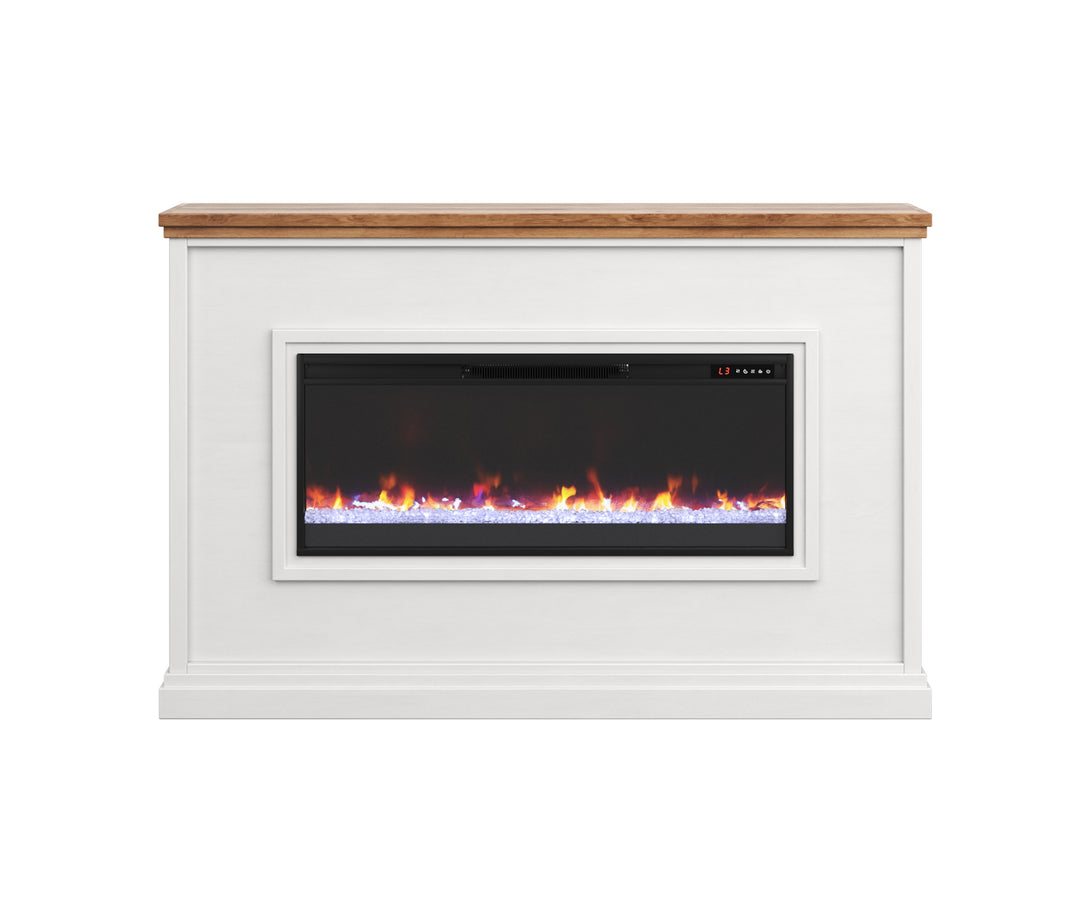 66" Sonoma Transitional Electric Fireplace White/Bourbon Mantel - Transitional