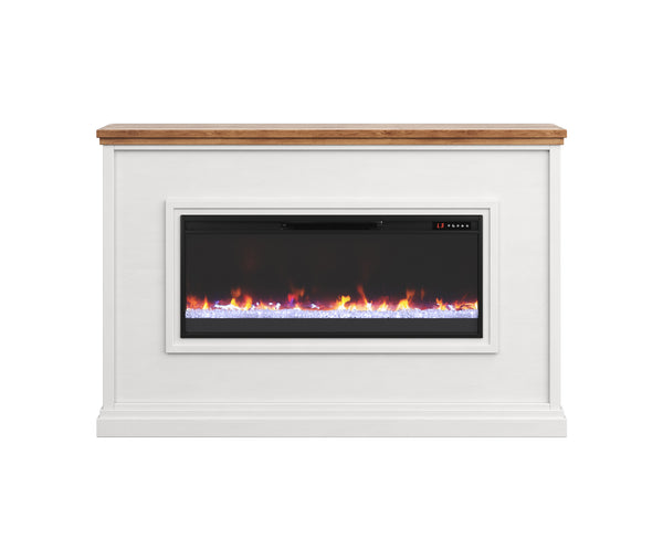 66" Sonoma Transitional Electric Fireplace White/Bourbon Mantel - Transitional