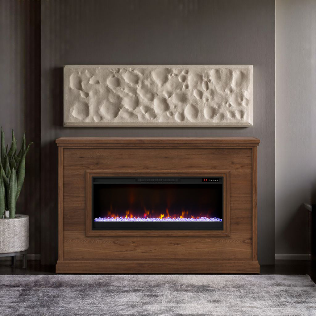 66 inch Sonoma Transitional Electric Fireplace Whiskey Mantel - Transitional