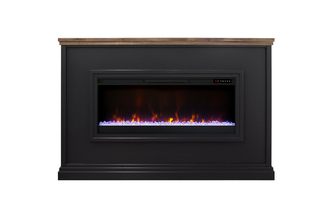 66" Sonoma Transitional Electric Fireplace Moody Black Mantel - Transitional