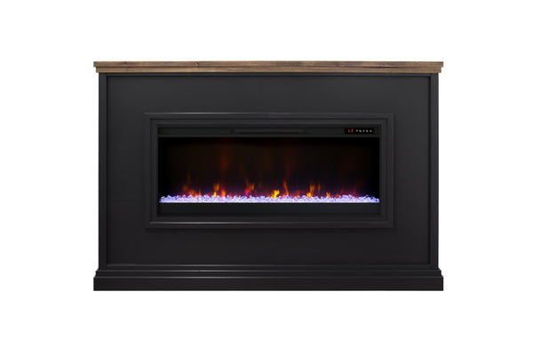 66" Sonoma Transitional Electric Fireplace Moody Black Mantel - Transitional