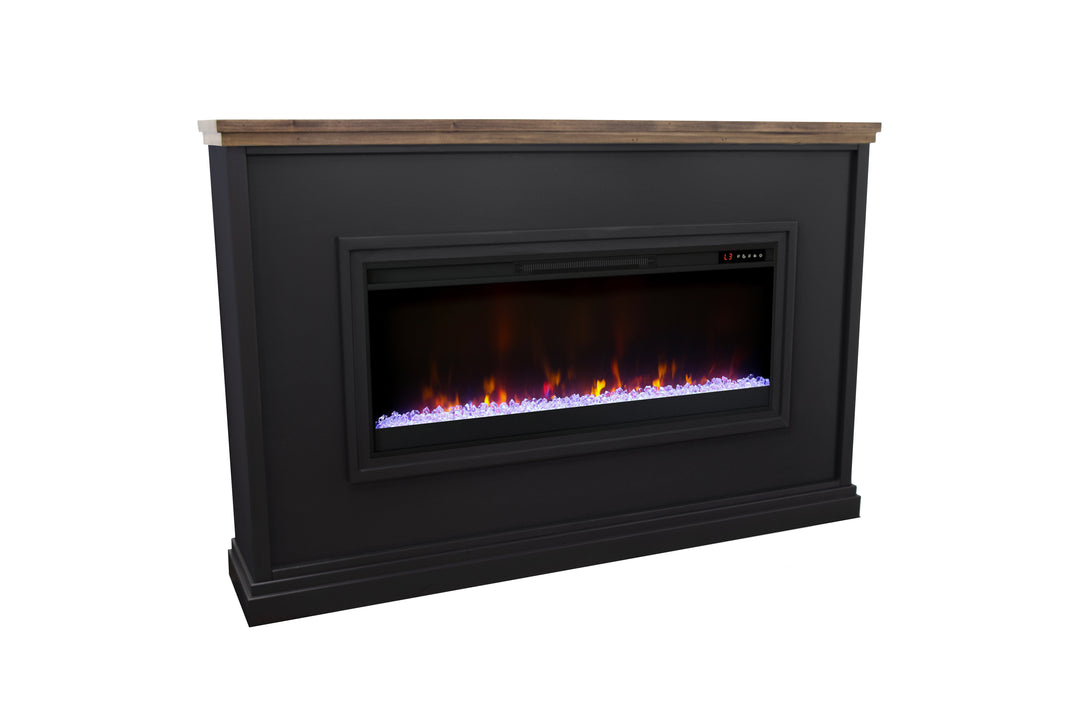 66" Sonoma Transitional Electric Fireplace Moody Black Mantel Transitional