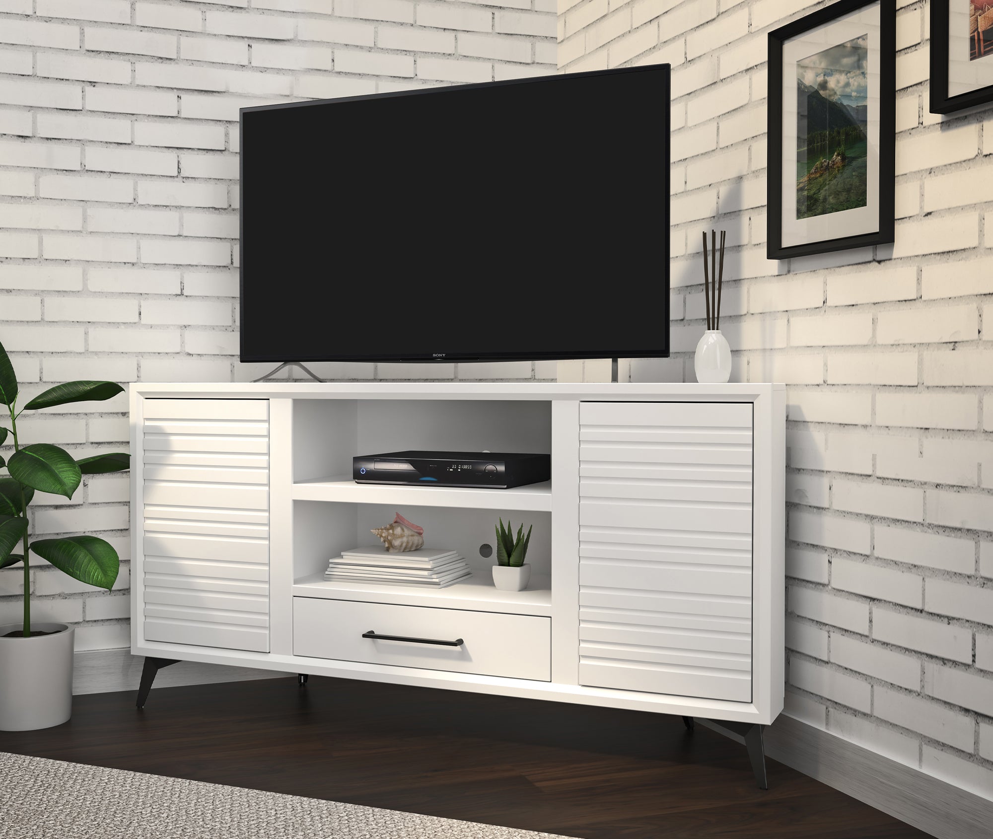 Tv stand for 65 on sale inch tv white